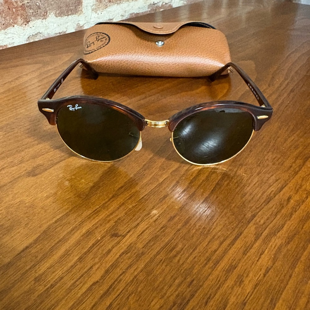 Ray-Ban Tortoise and Gold ClubMaster Sunglasses